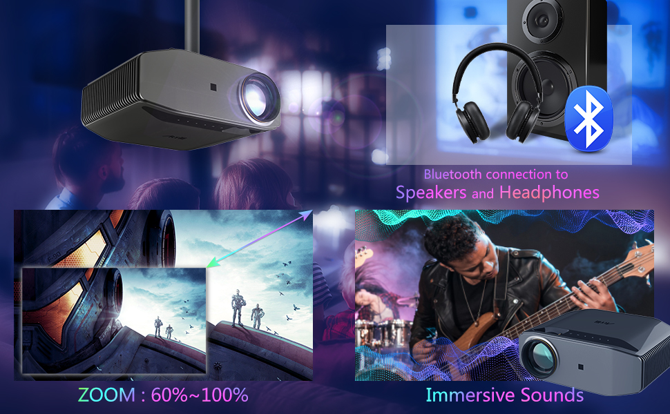 1080P Projector Artlii Energon 2 Full HD WiFi Bluetooth Projector