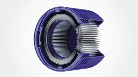 internal structure of the filter on Dyson V7 Motorhead
