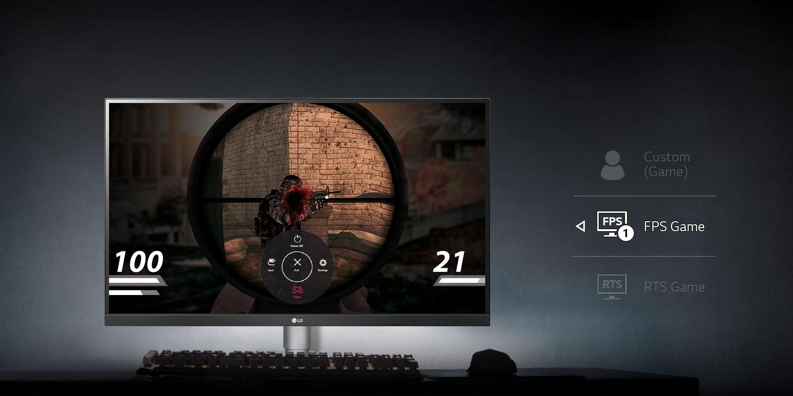 LG 27UL600-W GameMode Example During an FPS Game