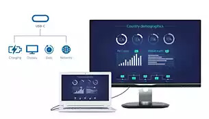 one monitor links a laptop
