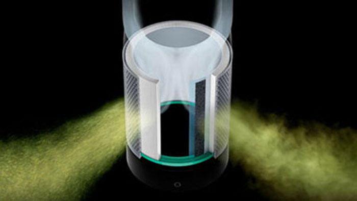 Illustration of the filter taking in air