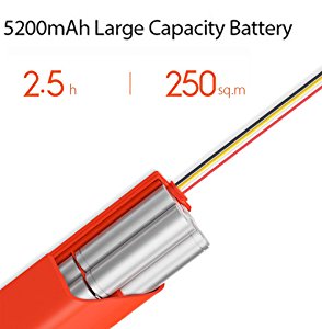 Cut through view of the battery compartment, with texts above describing battery specs