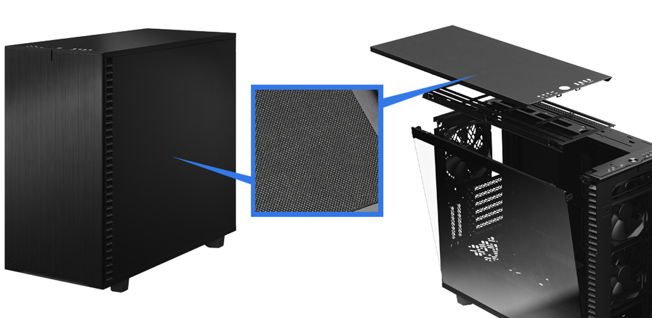 Fractal Define 7 case top close-up