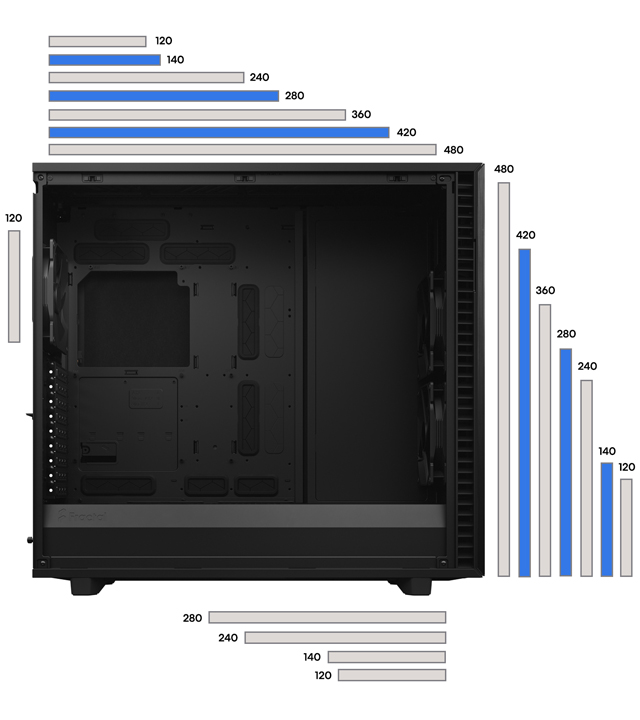 Fractal Define 7 XL case FLEXIBLE DUAL-LAYOUT DESIGN