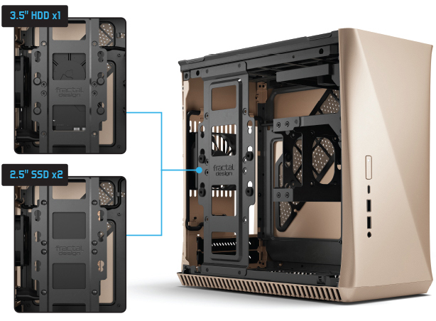 Fractal Design Era ITX FD-CA-ERA-ITX-SI Computer Case flexible storage