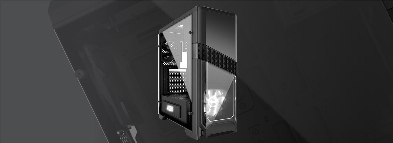 azza titan240 banner with the case facing to the right