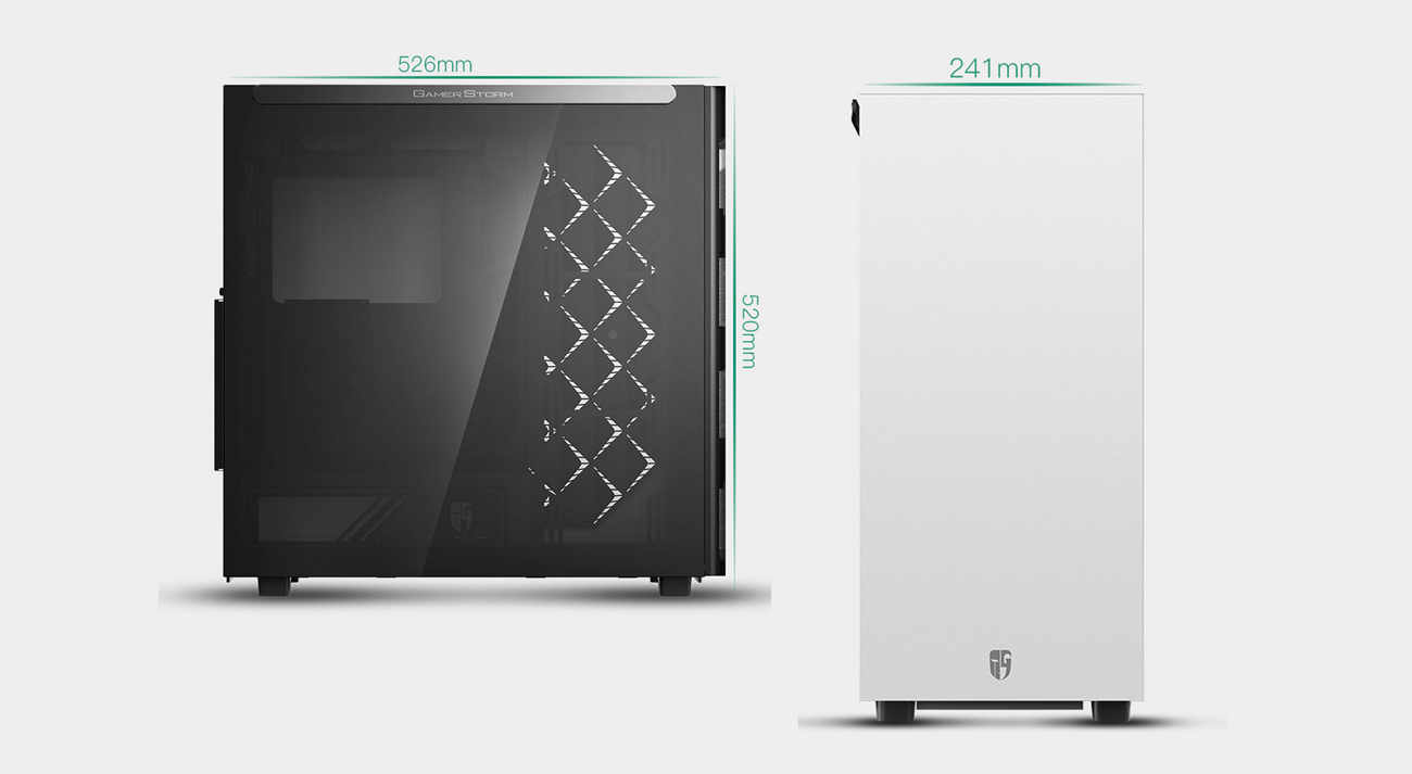 CASE DIMENSIONS: 526mm x 241mm x 520mm (L x W X H)