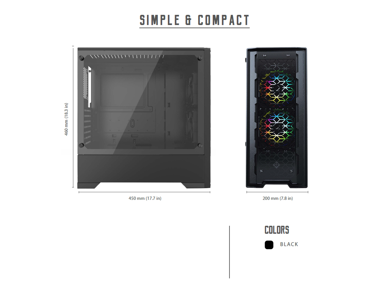 Metallic Gear Neo-G Mid-Tower ATX dimensions