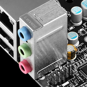 Audio jacks on the motherboard