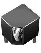 Closeup of a chock with a corner being cut off