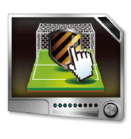 ASRock Online Management Guard Shield protecting a football monitor icon