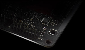 ASRock X470's matte black PCB board
