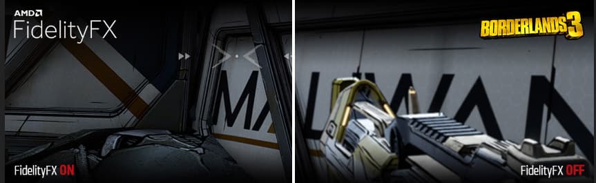 comparison between FidelityFX and none