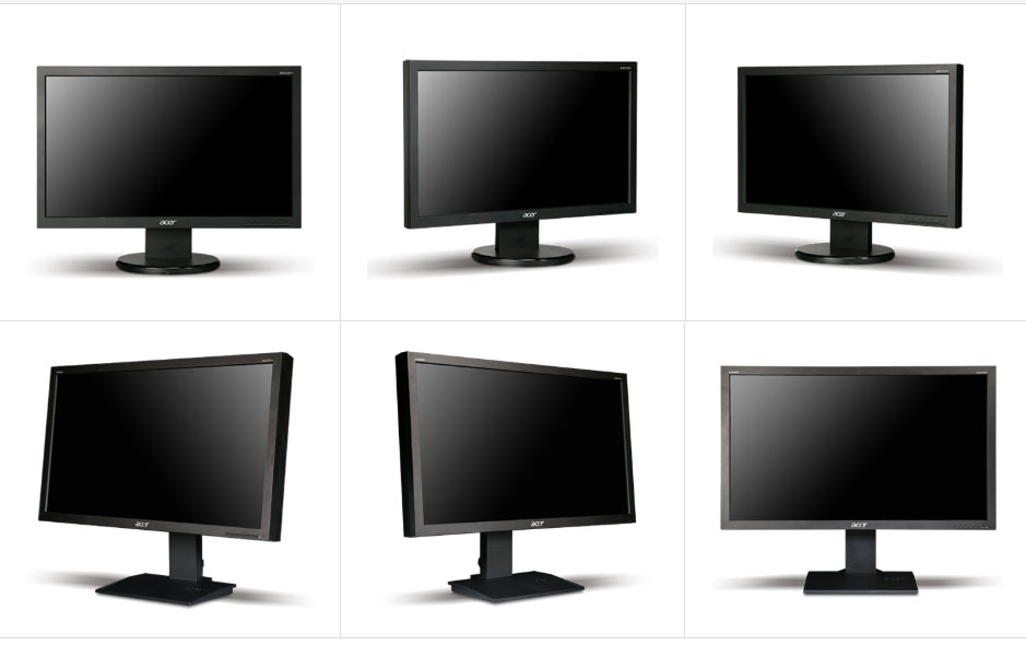 different angles of the monitor