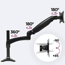 Duronic DM552 Spring Double Twin LCD LED Sprung Desk Mount Arm Monitor