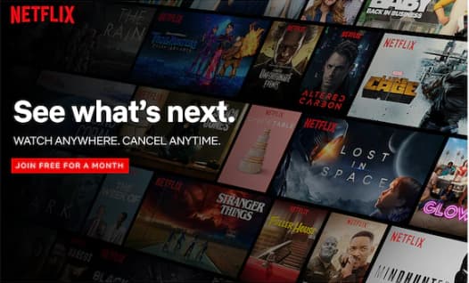a screenshot of Netflix website