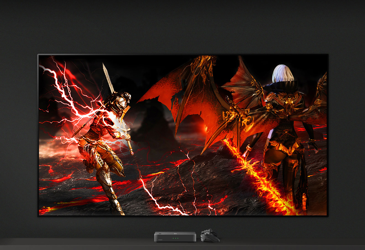 An in-game scene with fight raging shows perfect details in all black areas vivid.