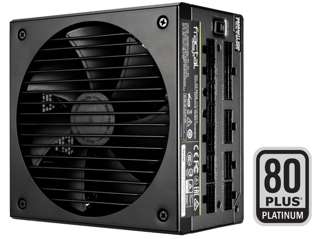 80 PLUS PLATINUM EFFICIENCY Badge Next to the Power Supply Standing Up