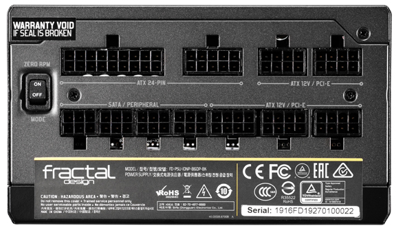 Ports on the Back of the Fractal Design Power Supply