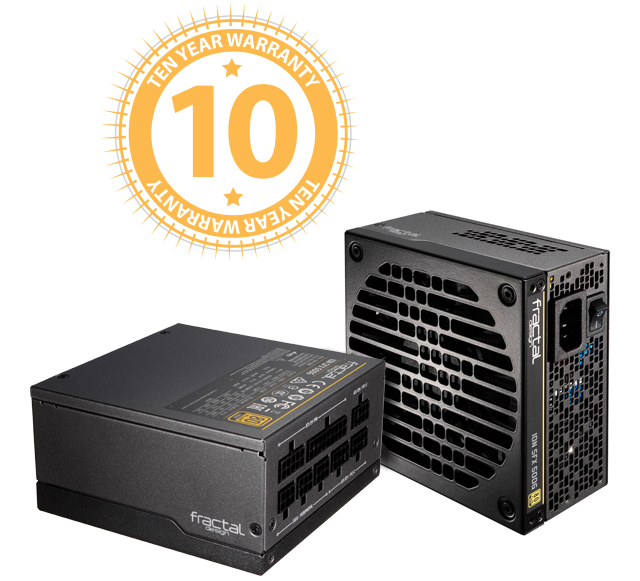 The Ion SFX Gold top view and side view and 10 year warranty icon