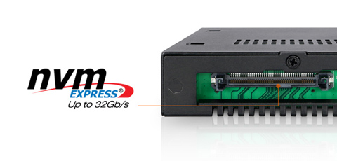 Compatible with 2.5” NVMe, SAS or SATA drives