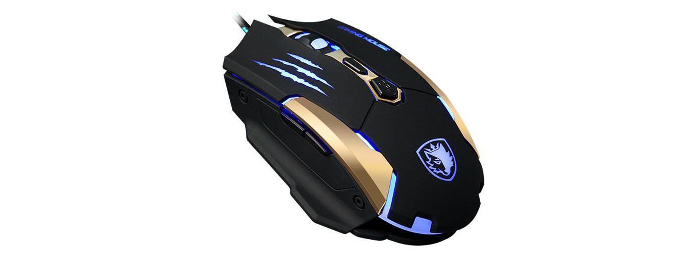SADES Q6 Gaming Mouse angled to left