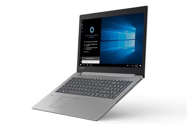 IdeaPad 330 angld to left showing Cortana dialog box