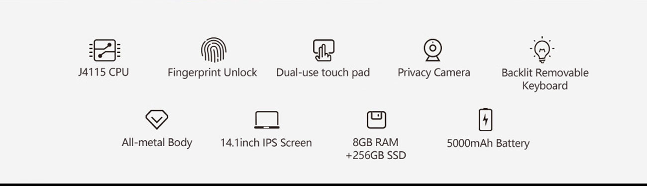 KUU-K2 IPS Screen All Metal Shell Champagne Gold Office Notebook