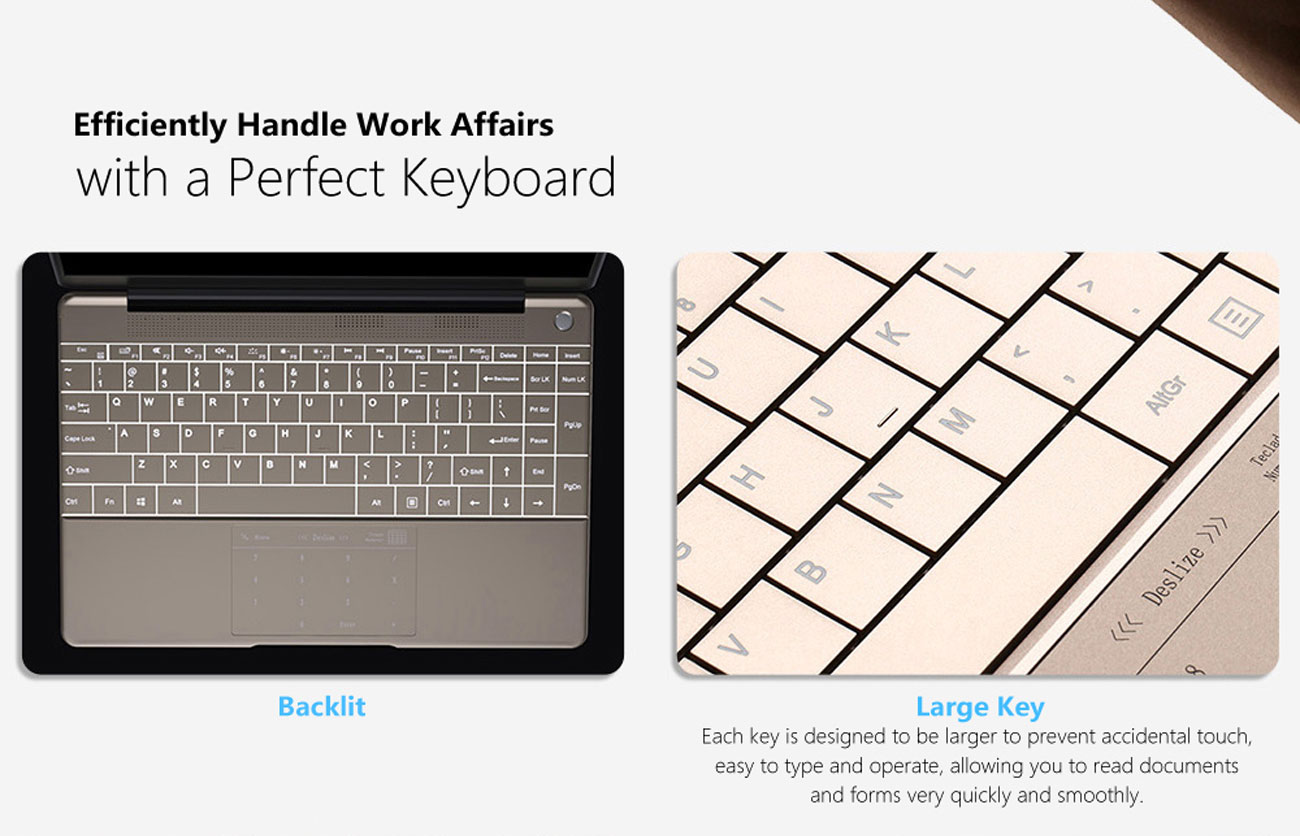 KUU-K2 IPS Screen All Metal Shell Champagne Gold Office Notebook