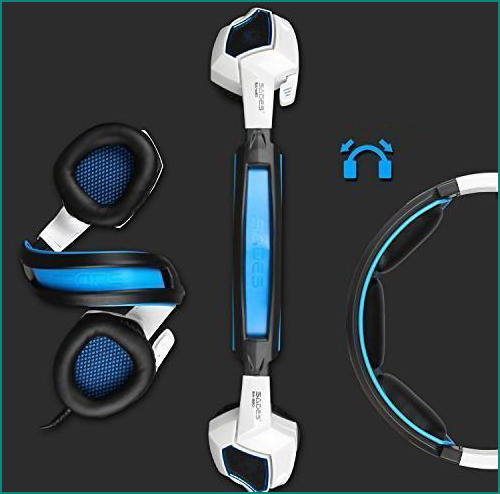 Three headsets with one twisted, one streched flat and one only showing the headband.