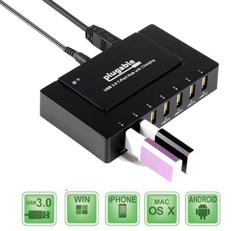 USB 3.0 7-Port 60W Hub with Charging USB3-HUB7BC