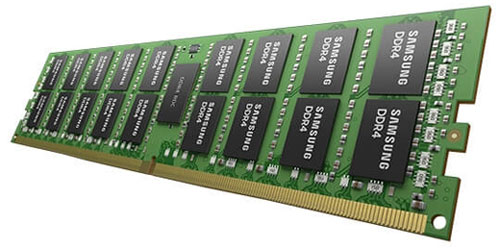 Front left angle view of the Samsung Registered ECC DDR4 memory module