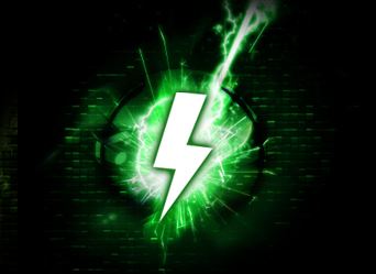 Power Efficient Green Lightning Bolt Icon Graphic