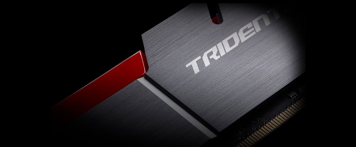 Closeup of the heat spreader of the Trident Z memory module