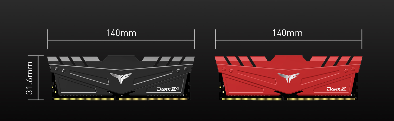Team T-FORCE DARK Z/Za Desktop Memory Model Dimensions