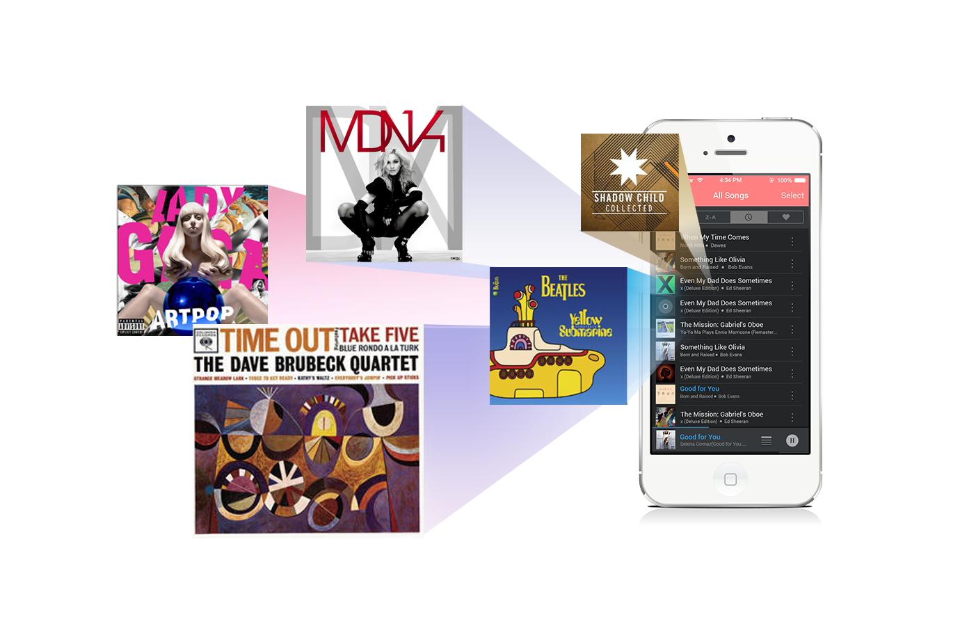 Aimusic_UI_iPhone5, many music apps in a phone