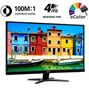 three spec icons and Acer G276HL Kbmidx monitor showing colorful houses