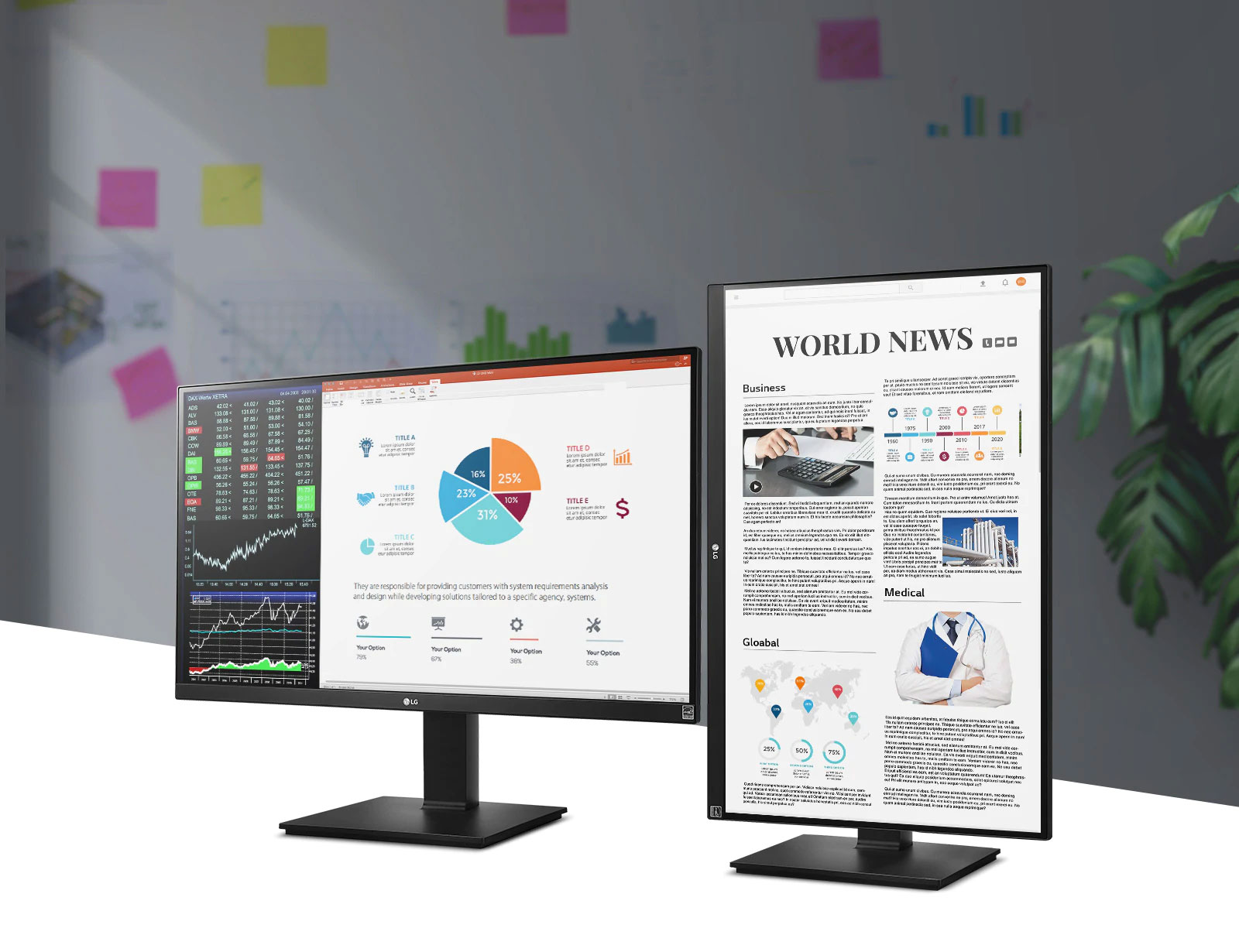 a monitor with a sunset view as screen
