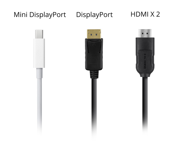 DisplayPort, mini DP, HDMI inputs