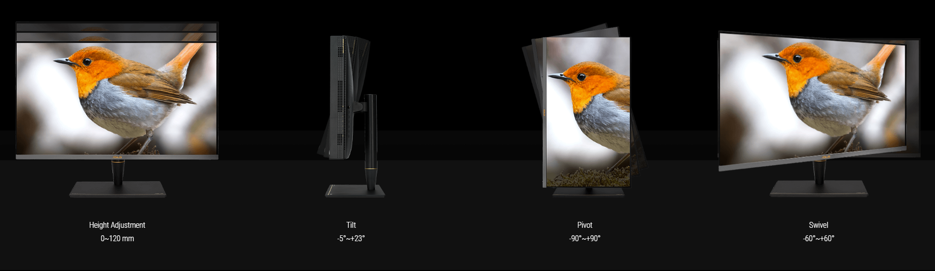 four different angle of the monitor