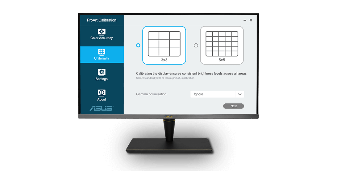 the monitor with proart calibration screenshot