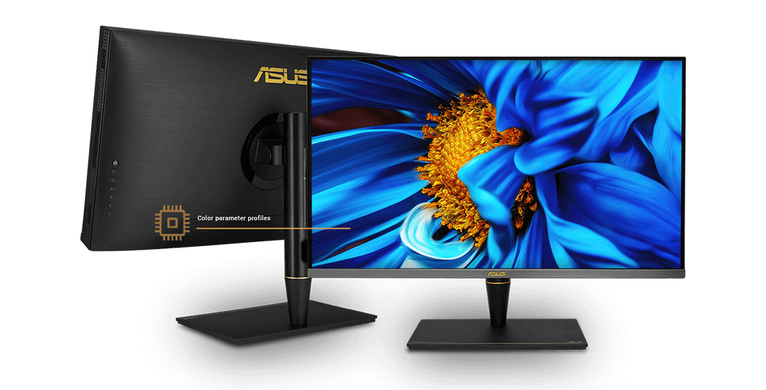 the front and back of the monitor