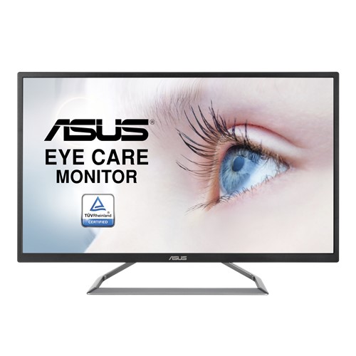 a monitor with a babyeye as screen , asus logo
