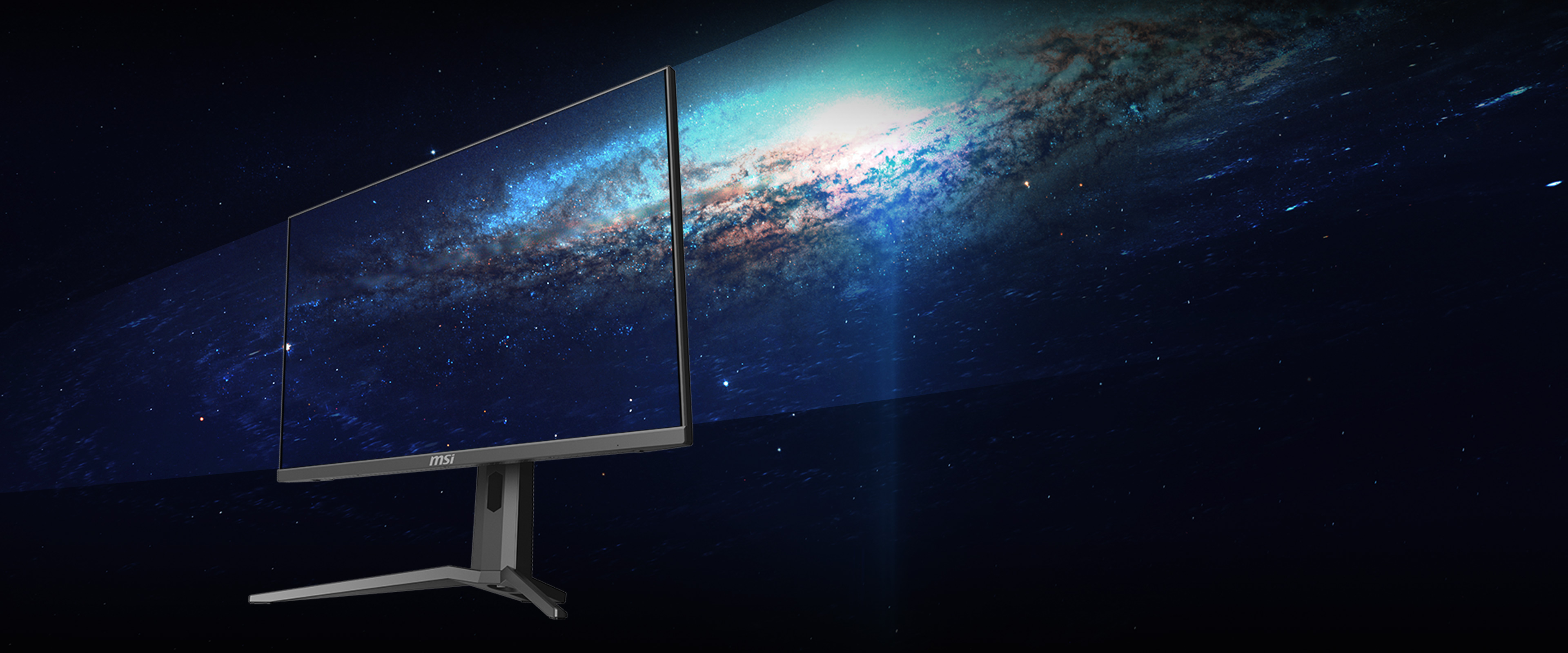 the monitor with a spacing image as screen