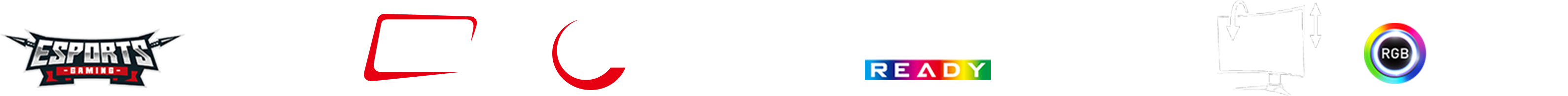 cruved icon, 1500R icon, 165hz icon, 1ms icon, gaming OSD app icon, HDR icon