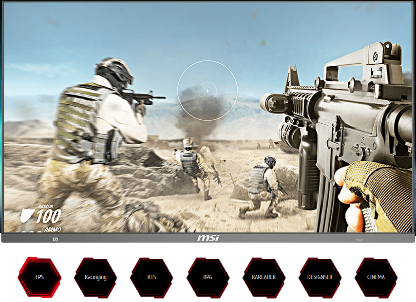 a shooting game screenshot as screen