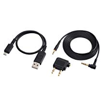 Audio-Technica ATH-ANC900BT Headphones' Cables and Airline Power Adapter