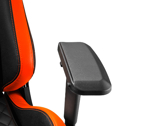 Slight overhead view of the ARMOR TITAN's left armrest pivoting left and right
