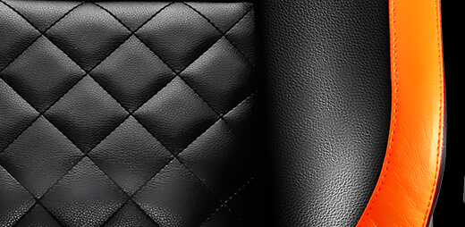 Closeup of the ARMOR TITAN's leather back material