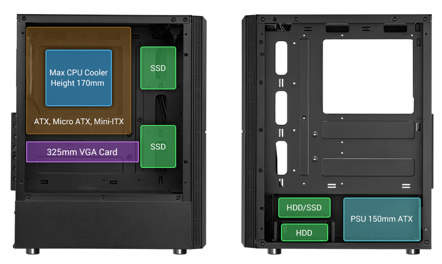FSP ATX Mid Tower PC Computer Gaming Case